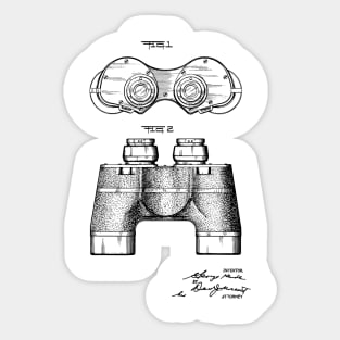 Binocular Vintage Patent Hand Drawing Sticker